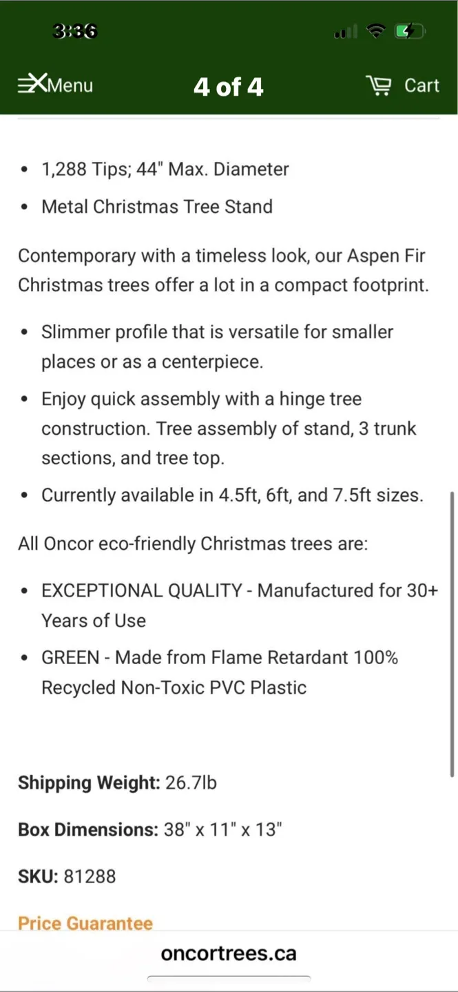 NEW Oncor 7.5ft Aspen Fir Hinge Tree - Like New! image indicator(5)