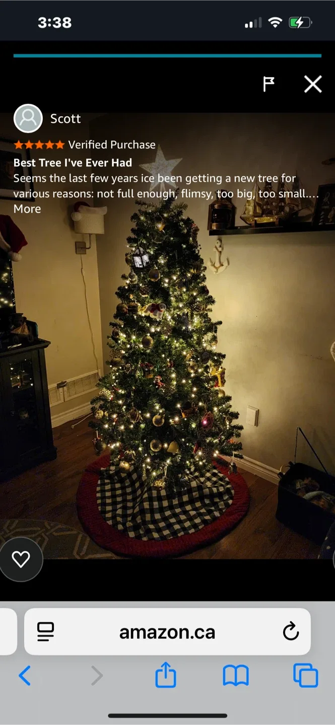 NEW Oncor 7.5ft Aspen Fir Hinge Tree - Like New! image indicator(7)