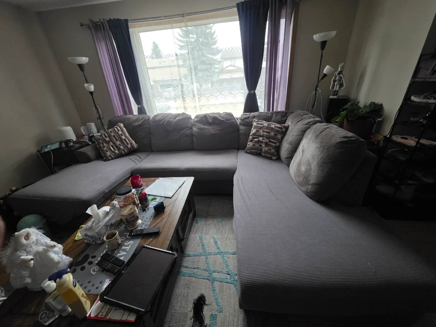 Large Grey Sectional Couch