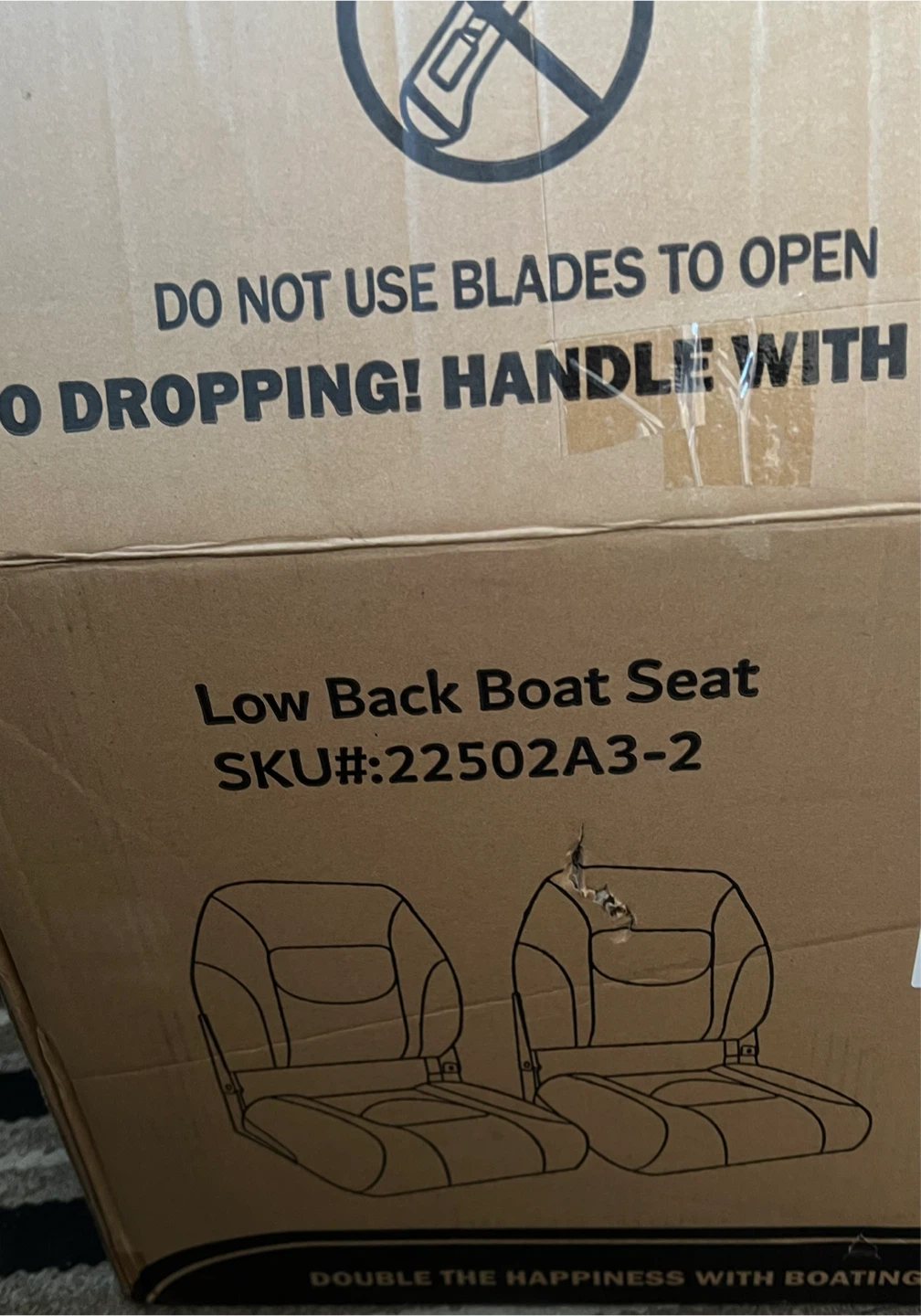 New Low Back Boat Seat - Charcoal/Black