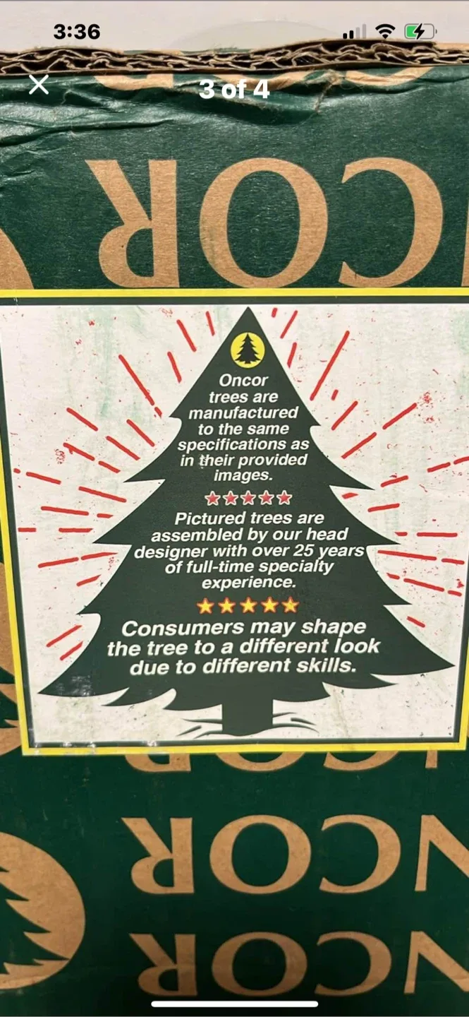 NEW Oncor Aspen Fir 4.5ft Christmas Tree image indicator(2)