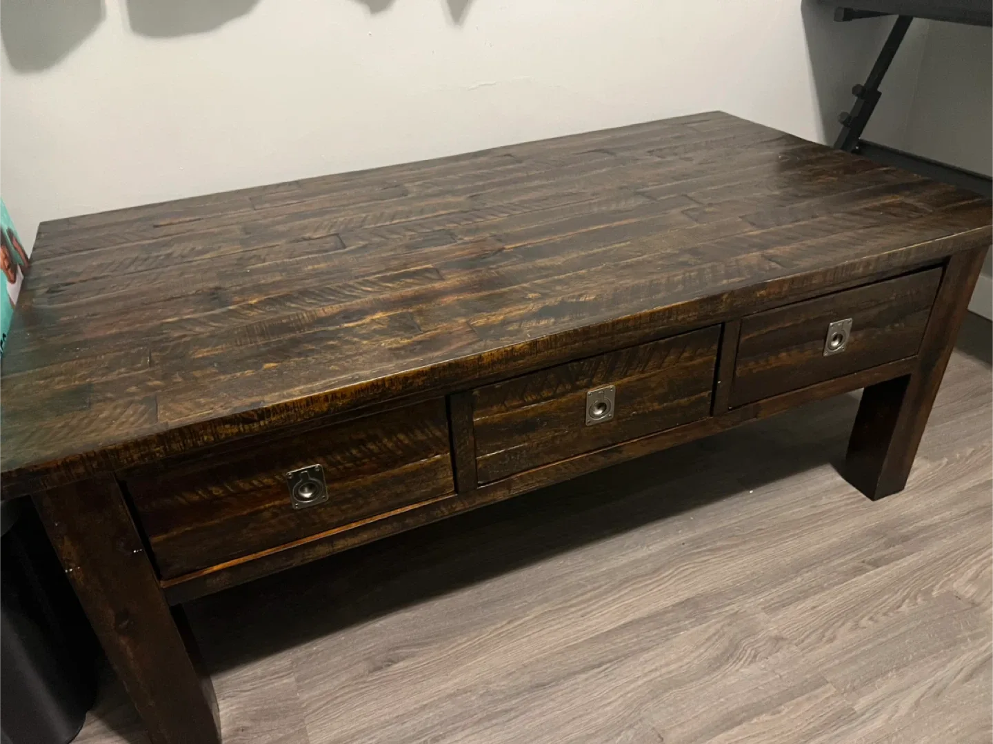 Wooden Coffee Table with 3 Drawers