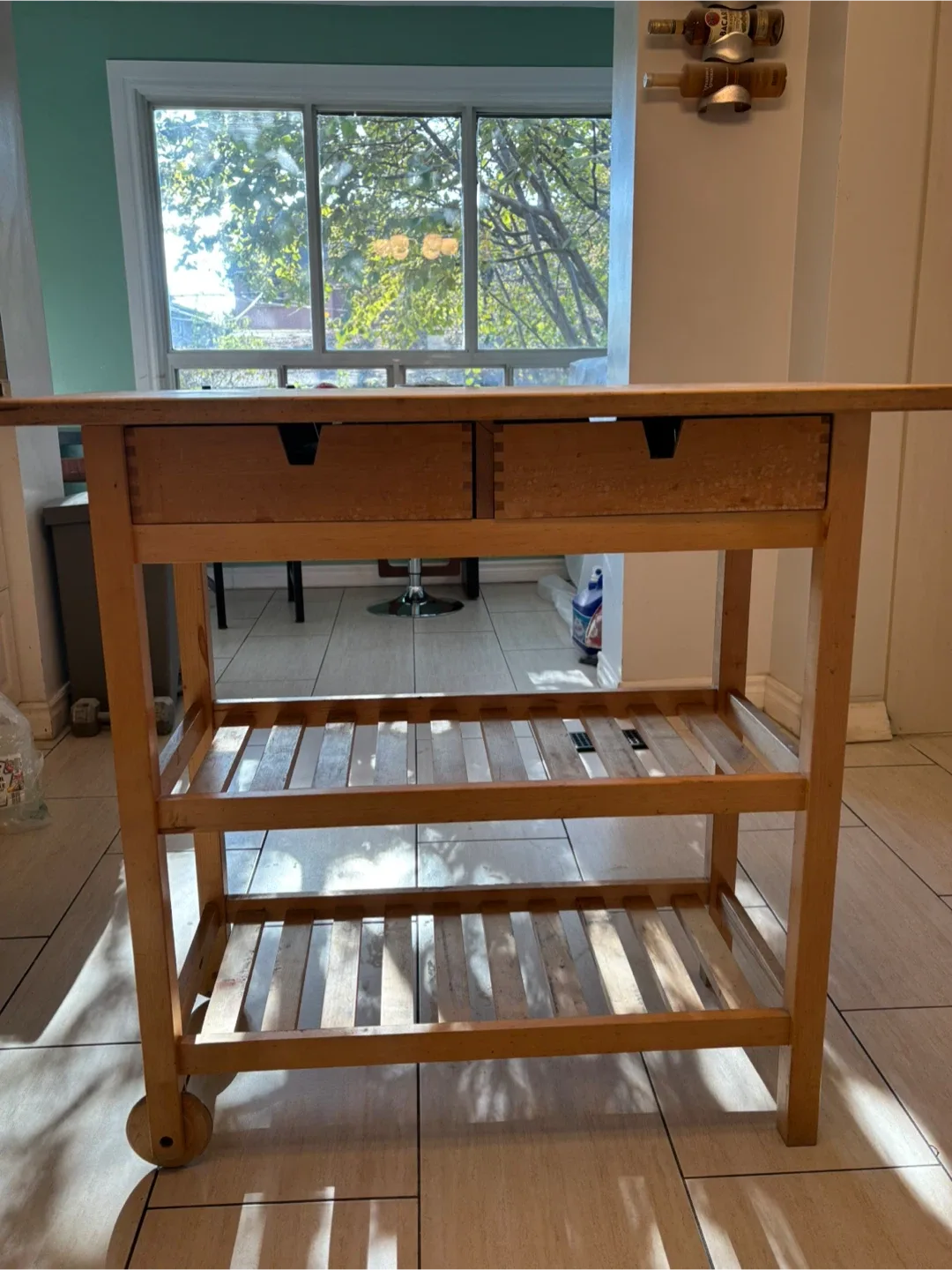 Wooden Kitchen Cart with Drawers