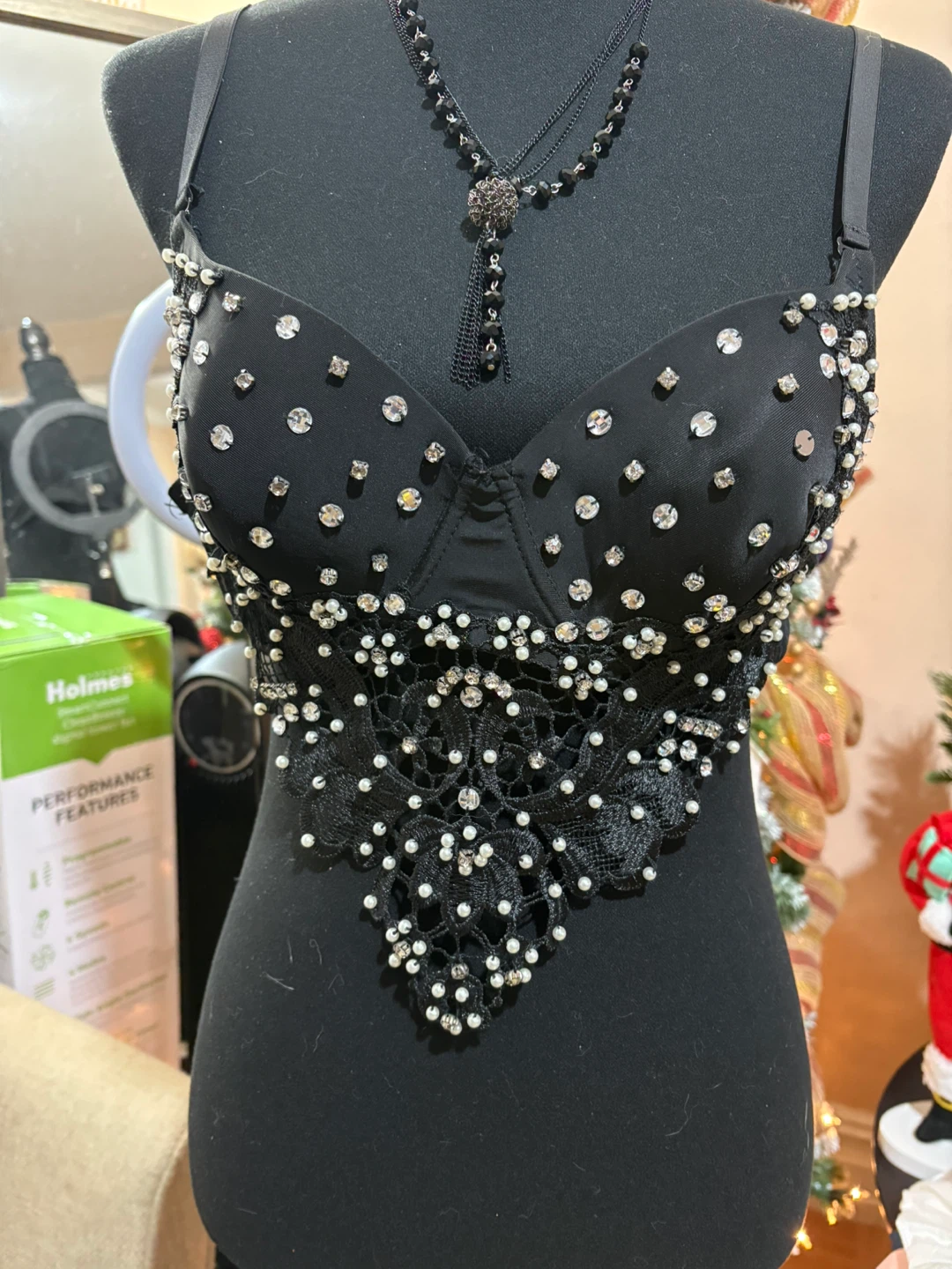 Love J Black Embellished Bra - photo 2