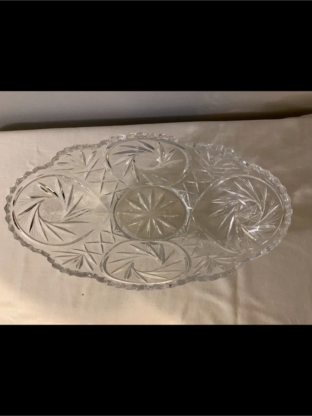Vintage Oval Crystal Serving Dish image indicator(3)