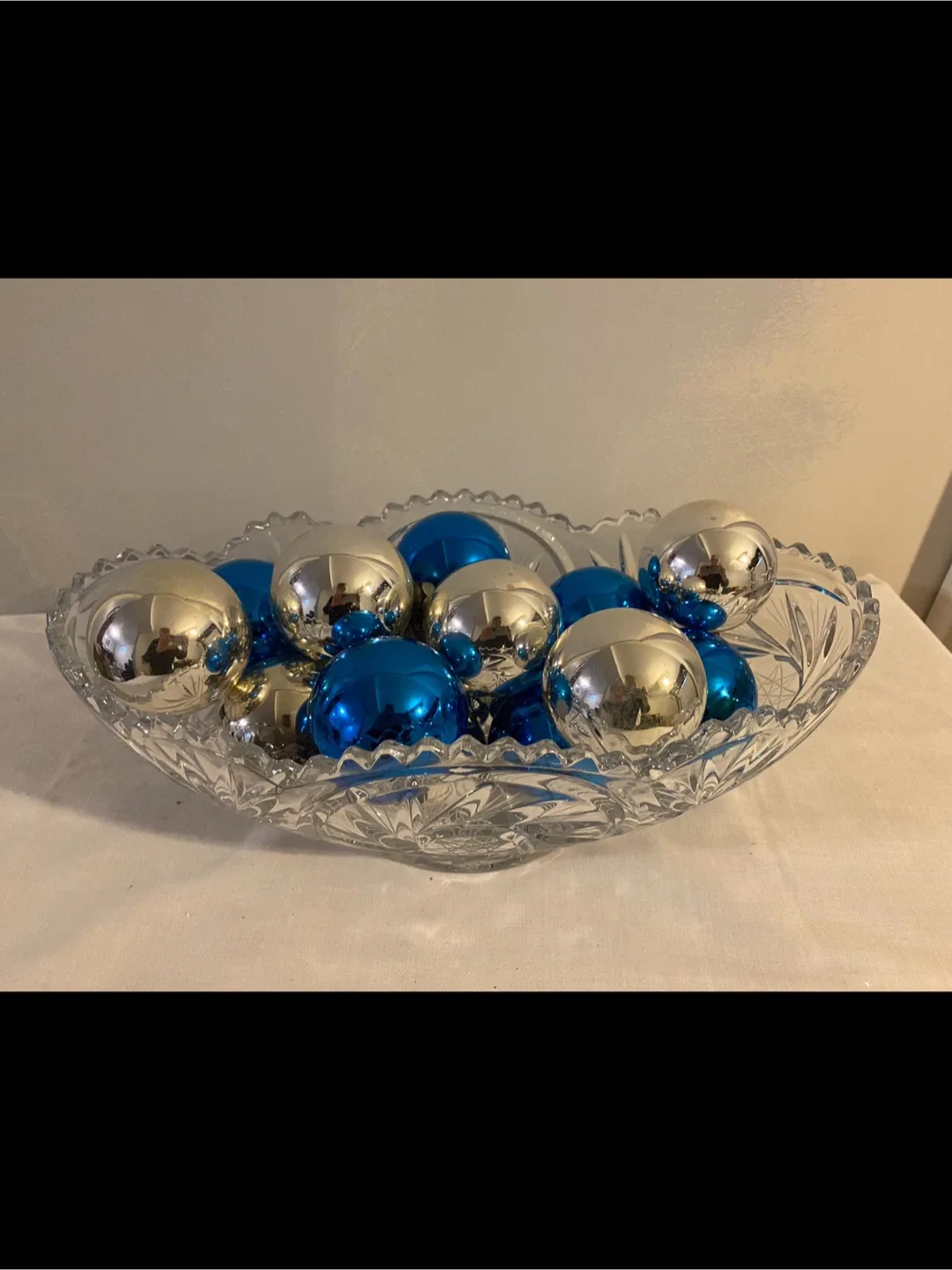 Vintage Oval Crystal Serving Dish