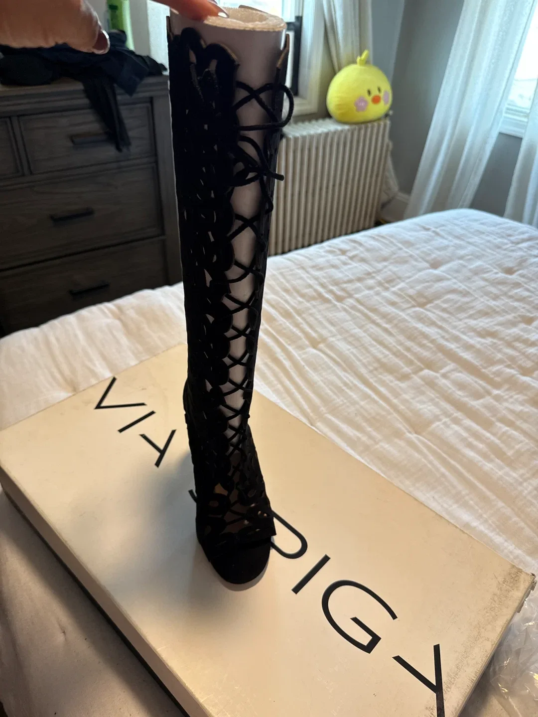 Via Spiga V-Tressa Black Suede Boots - Size 7M