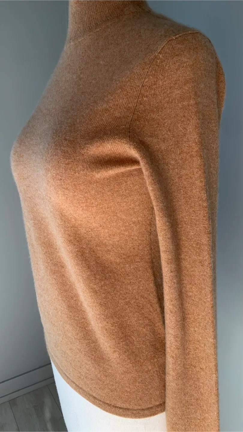 Lord & Tailor Premium Cashmere Turtleneck in Ginger Brown Size M image indicator(8)