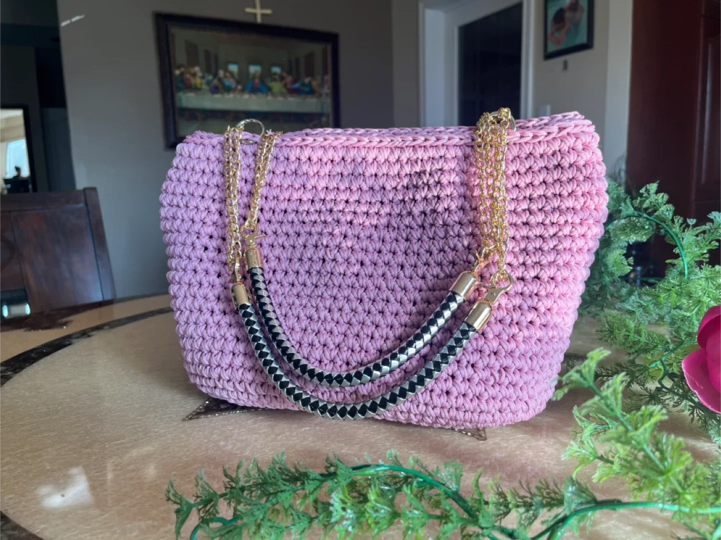 Handmade Crochet Bag - Pink image indicator(2)