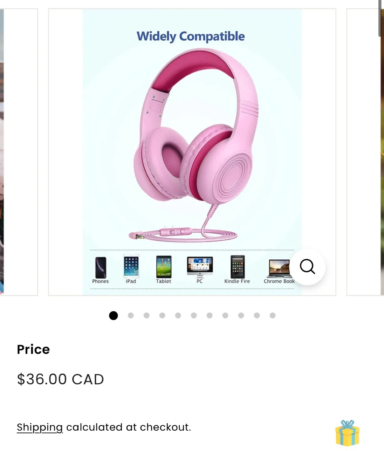 Mpow CH6S Pink Wired Headphones Kids