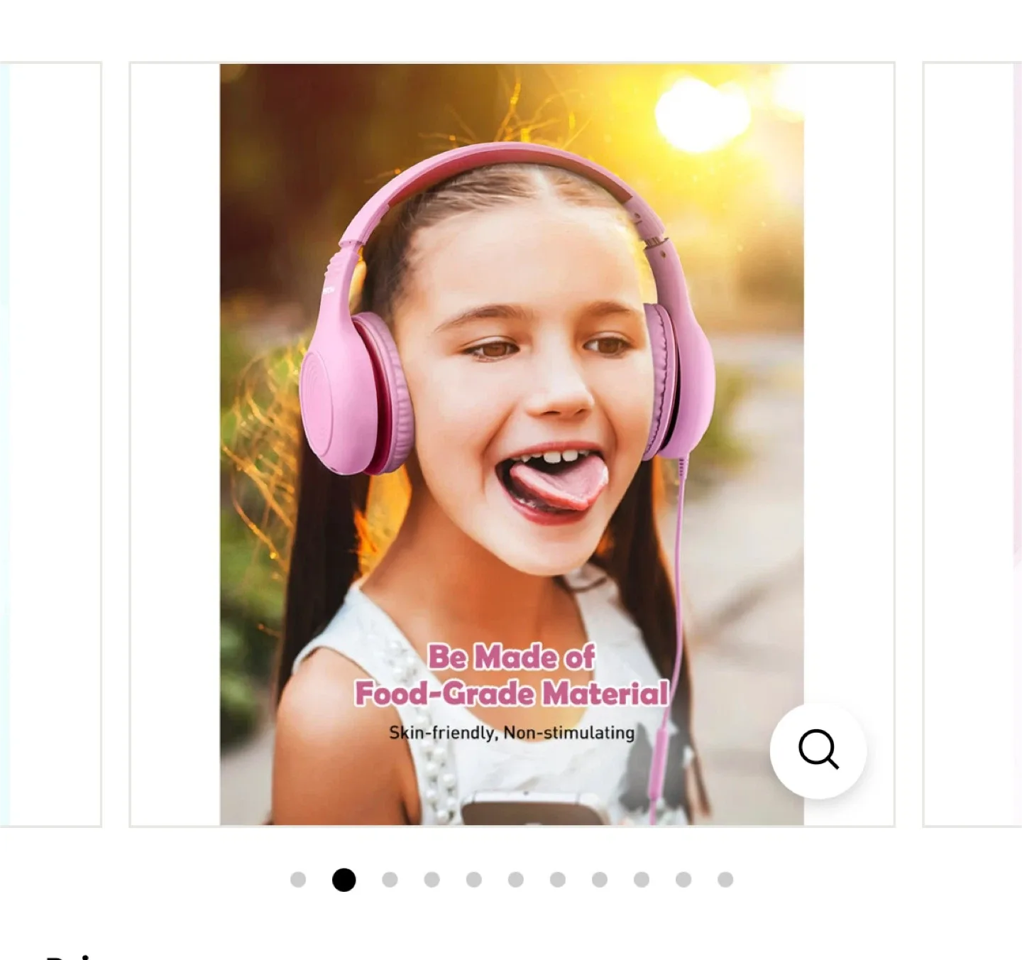 Mpow CH6S Pink Wired Headphones Kids image indicator(2)