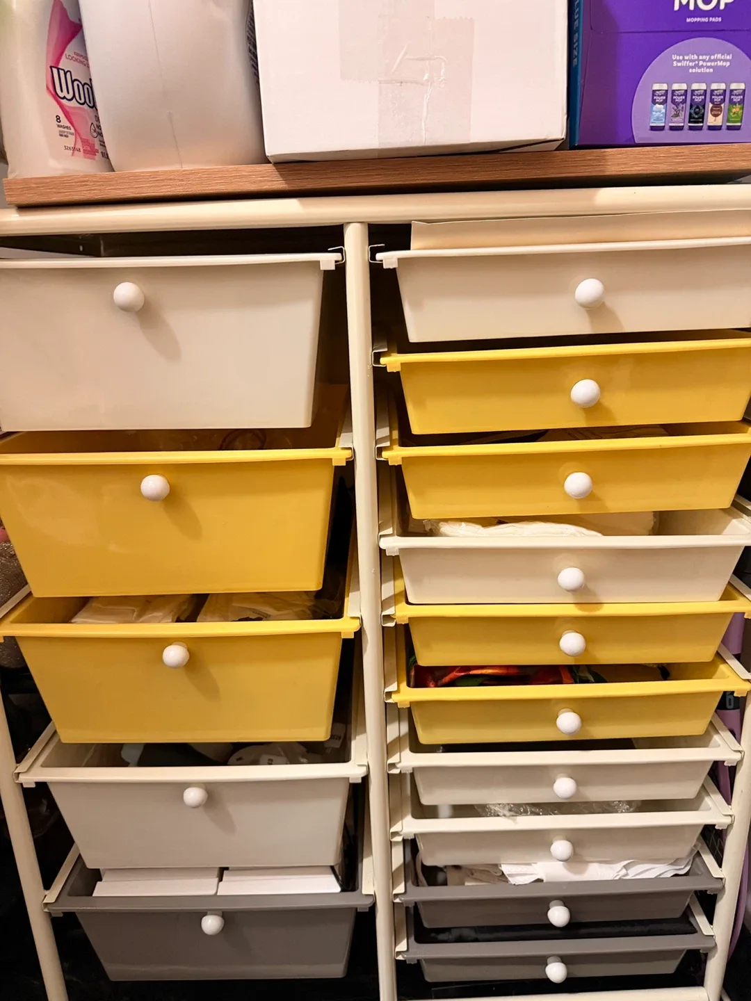 KOTEK 15-Drawer Rolling Storage Cart - Yellow