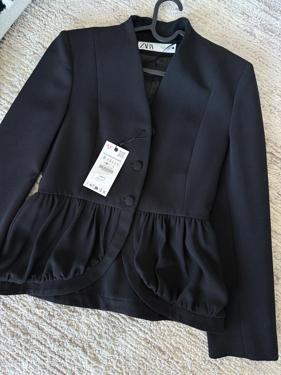 ZW Collection Black Peplum Blazer - Size S