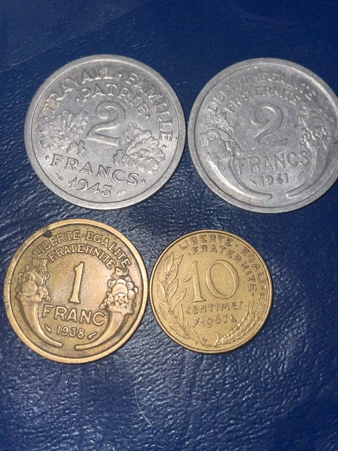 French Coins - 1938, 1941, 1943, 1967 image indicator(2)