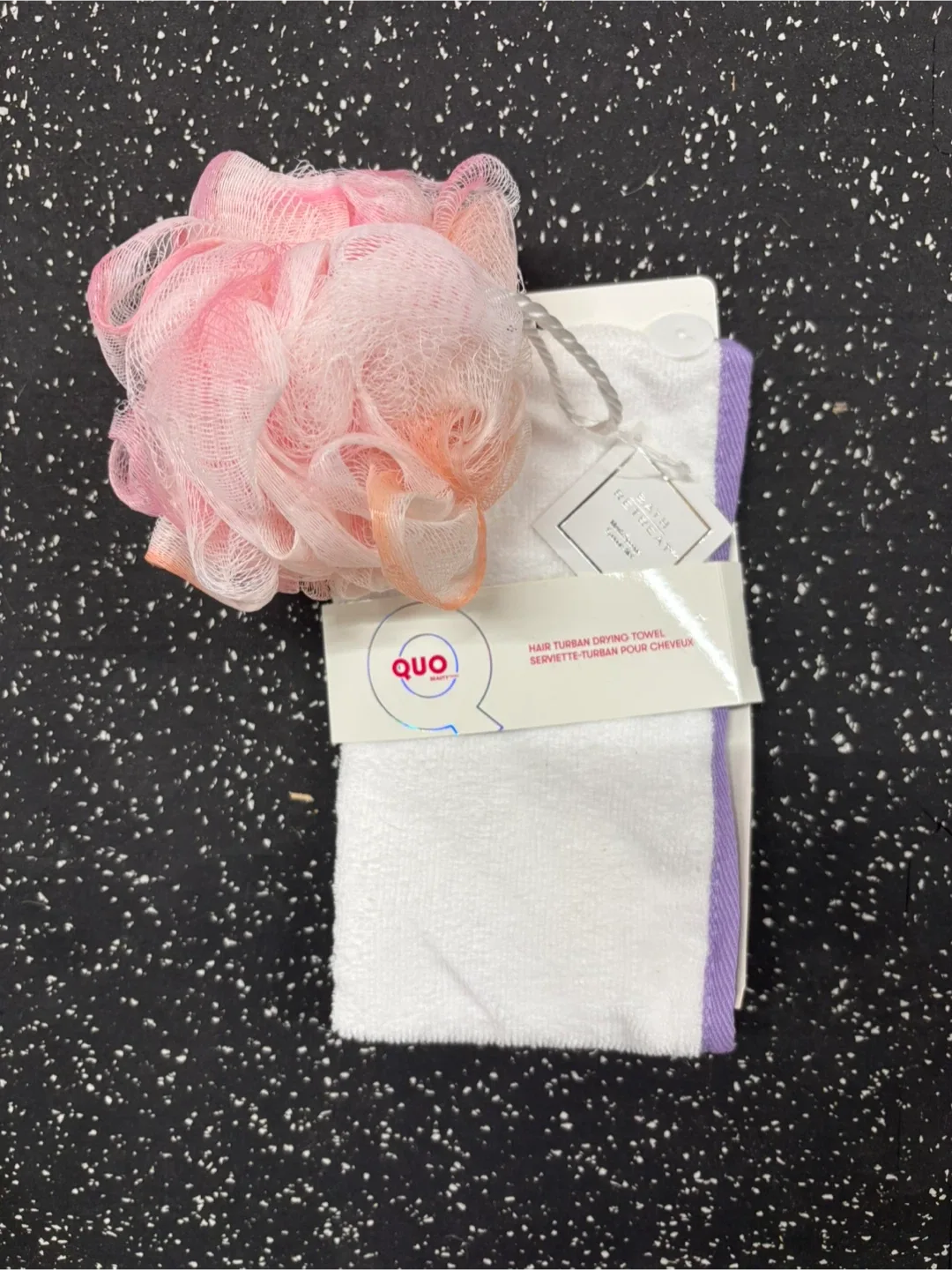 Quo Hair Turban Drying Towel & Bath Retreat Mesh Sponge Set thumbnail