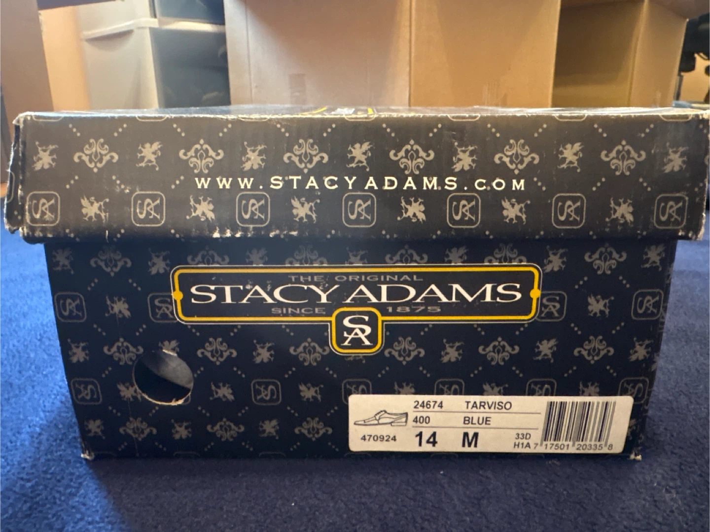 Stacy Adams Tarviso Blue Dress Shoes - Size 14M - photo 2