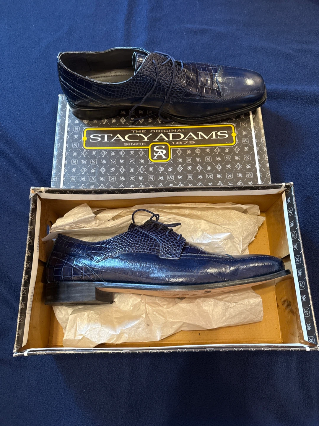Stacy Adams Tarviso Blue Dress Shoes - Size 14M