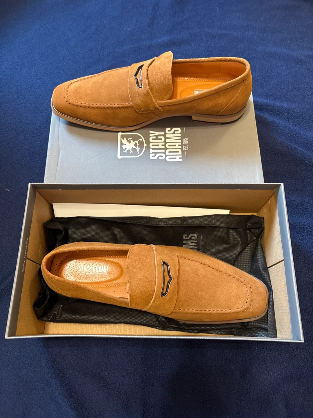 Stacy Adams Colfax Tan Suede Loafers - Size 14M