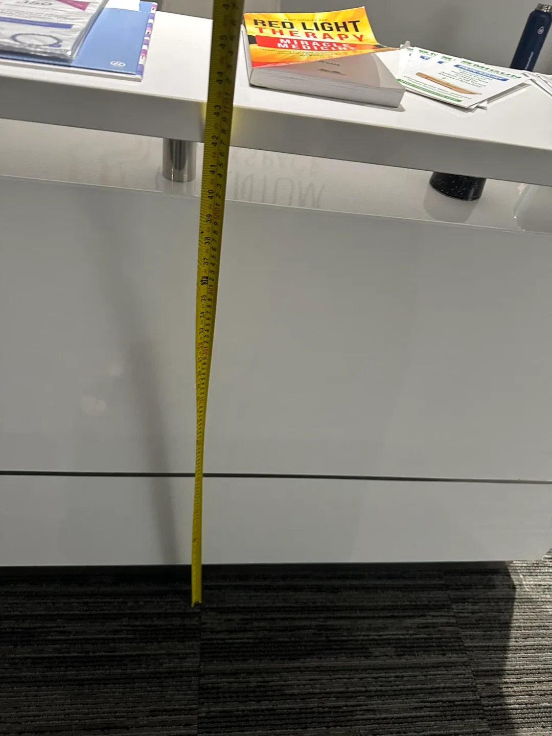 White Reception Desk - 72" x 45" image indicator(4)