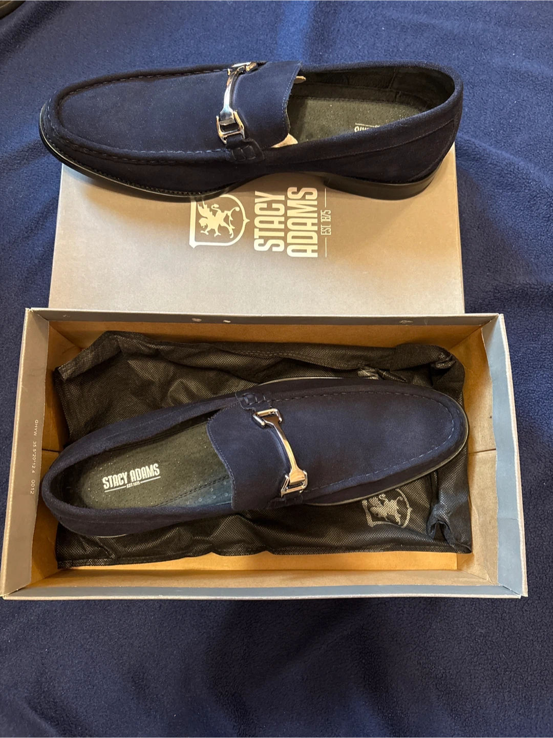 Stacy Adams Flynn Navy Blue Loafers - Size 14M