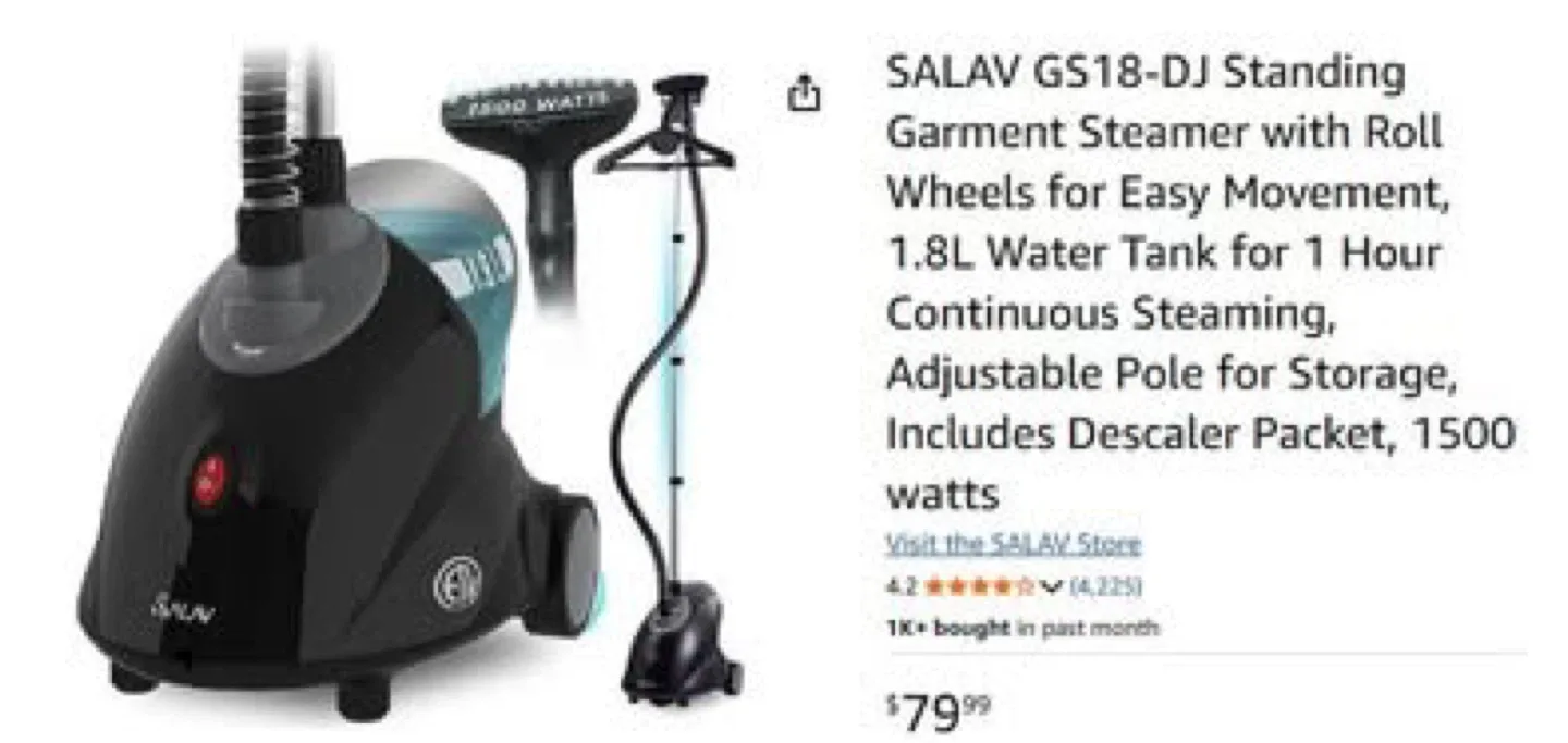 SALAV GS18-DJ Standing Garment Steamer