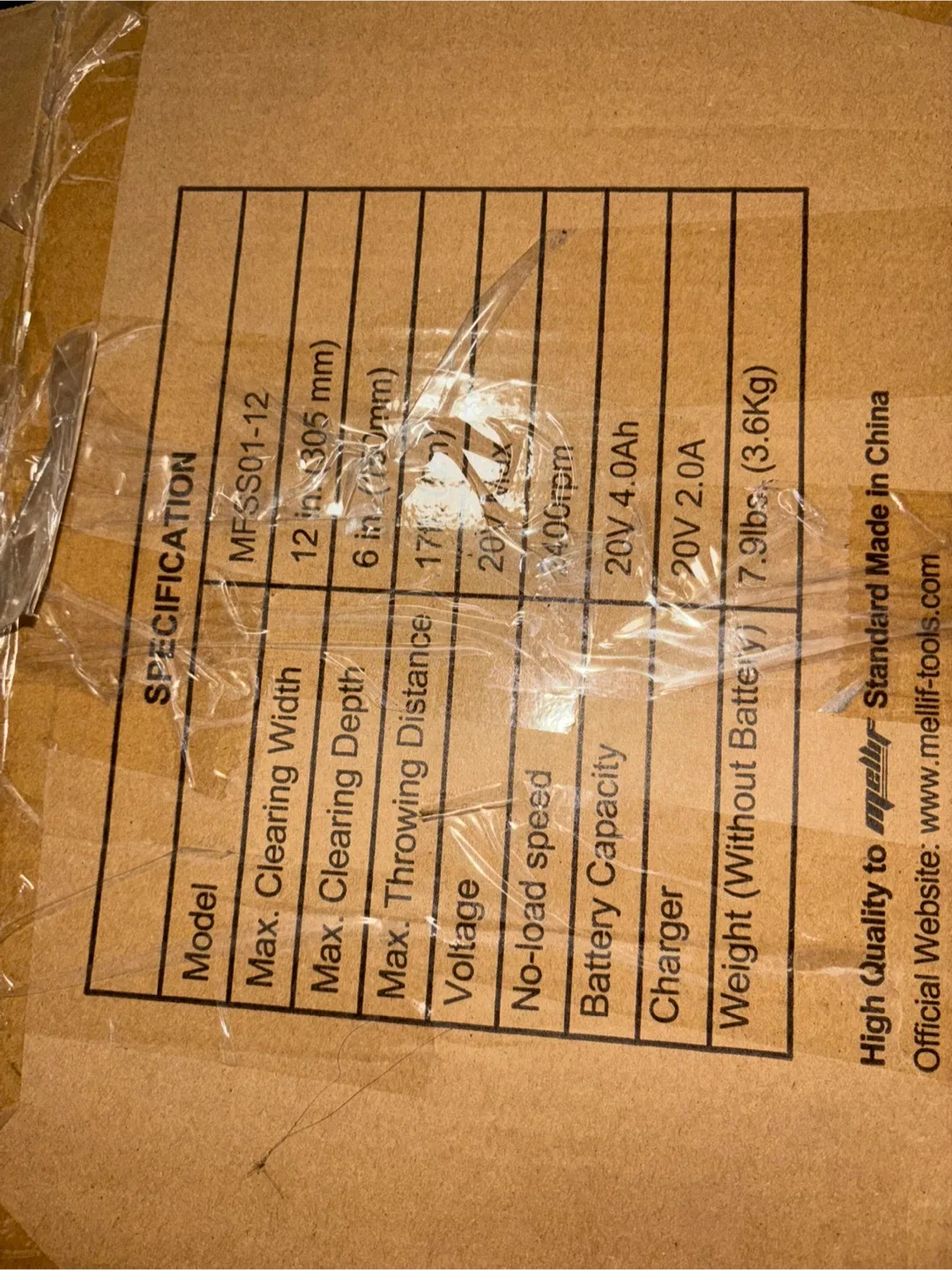 Mellif 20V 12 Inch Cordless Snow Shovel - NEW