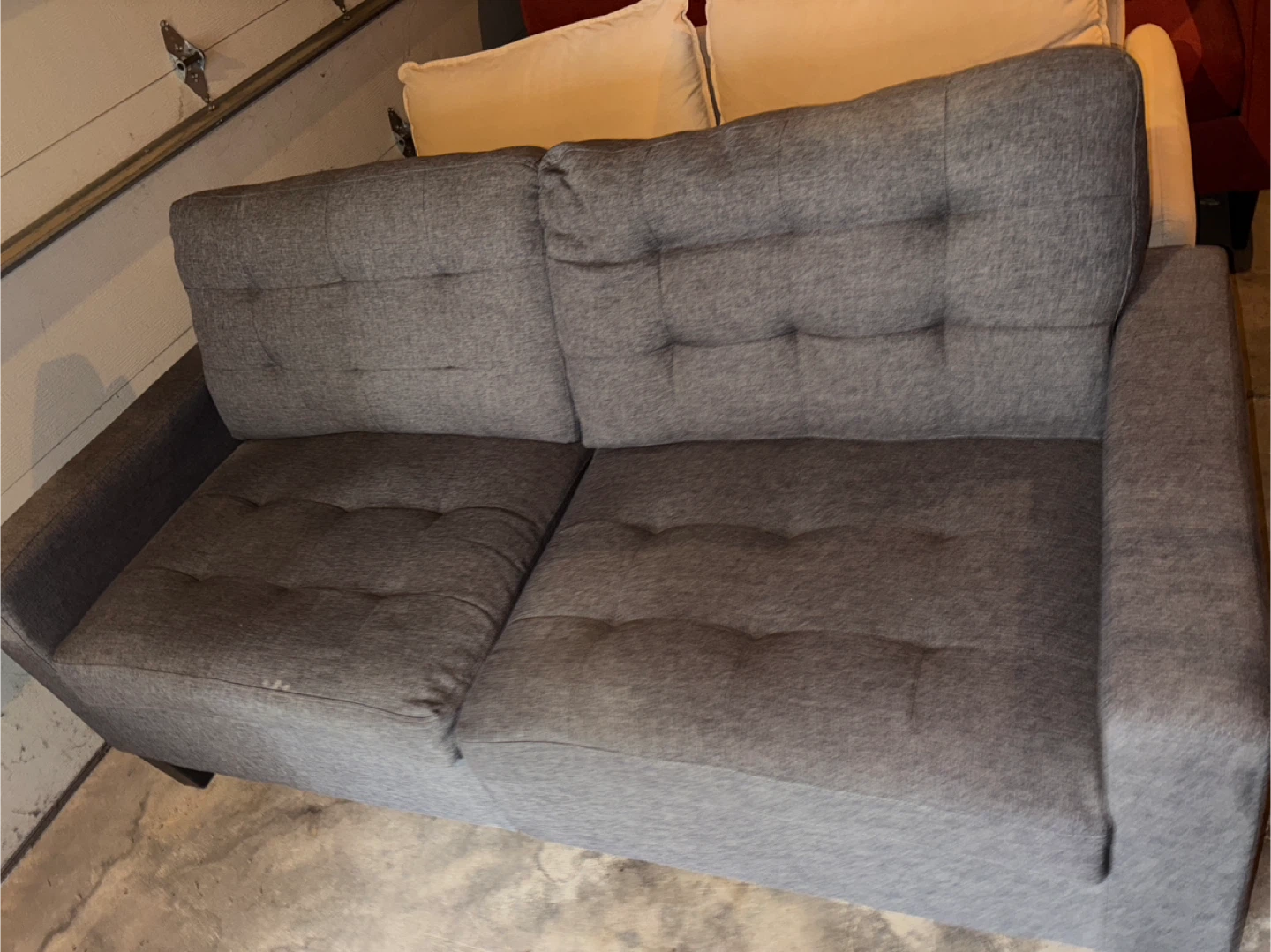 Small Grey Couch used good condition no pillow - photo 2