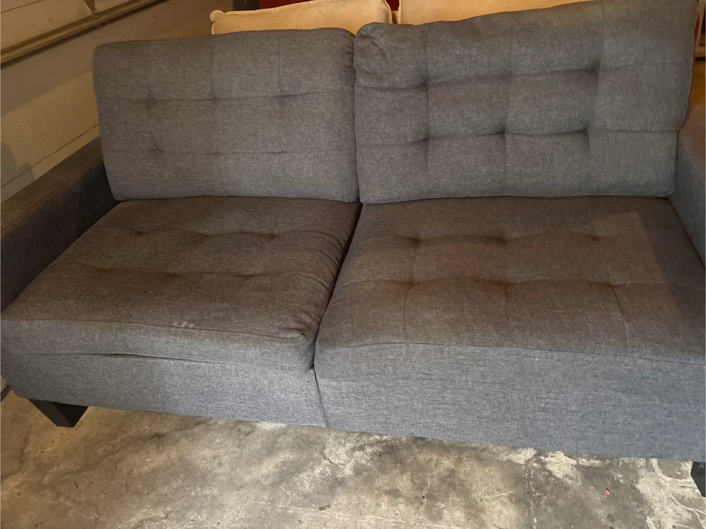 Small Couch used good condition no pillow image indicator(2)