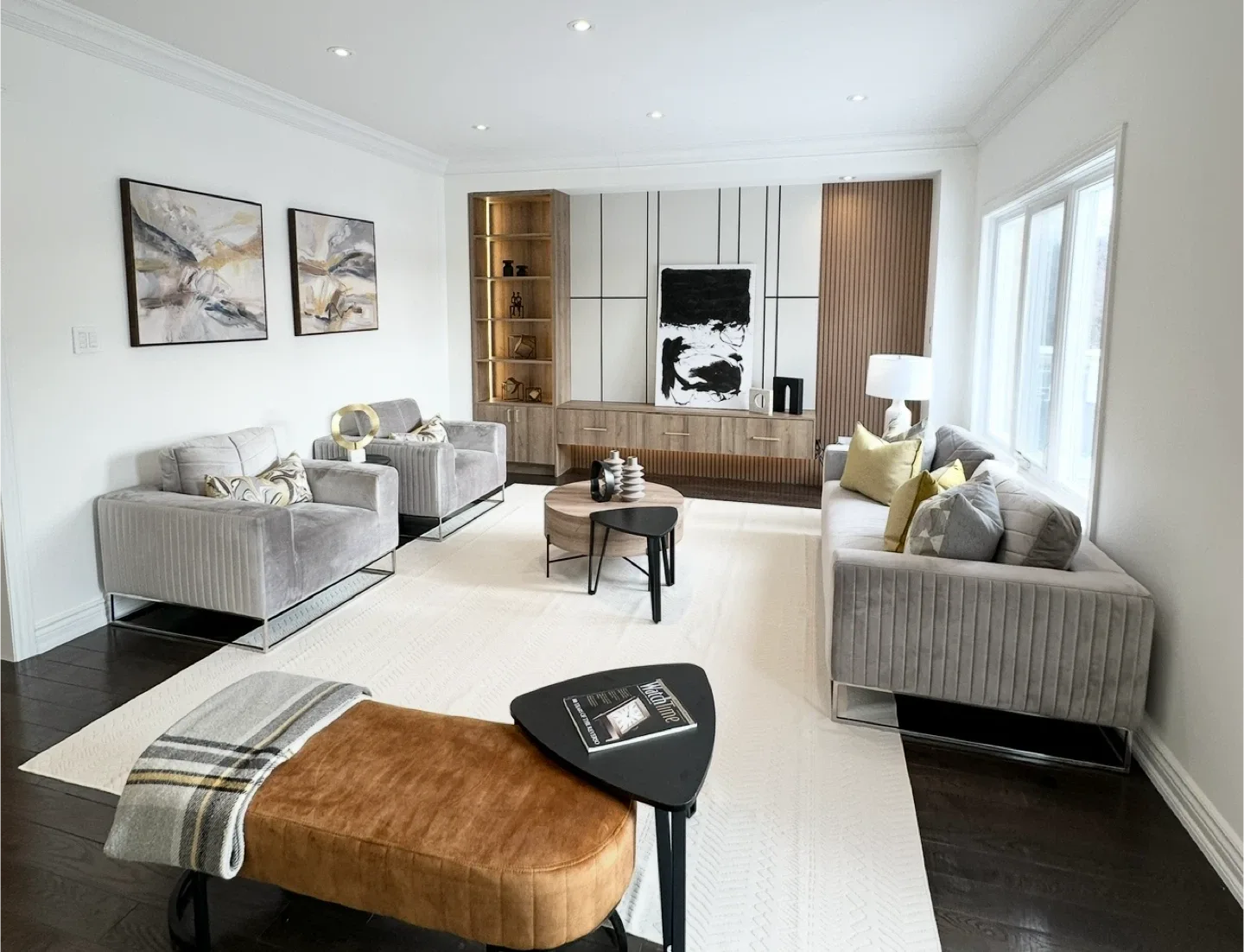 Grey Velvet Sofa & Armchairs Set image indicator(4)