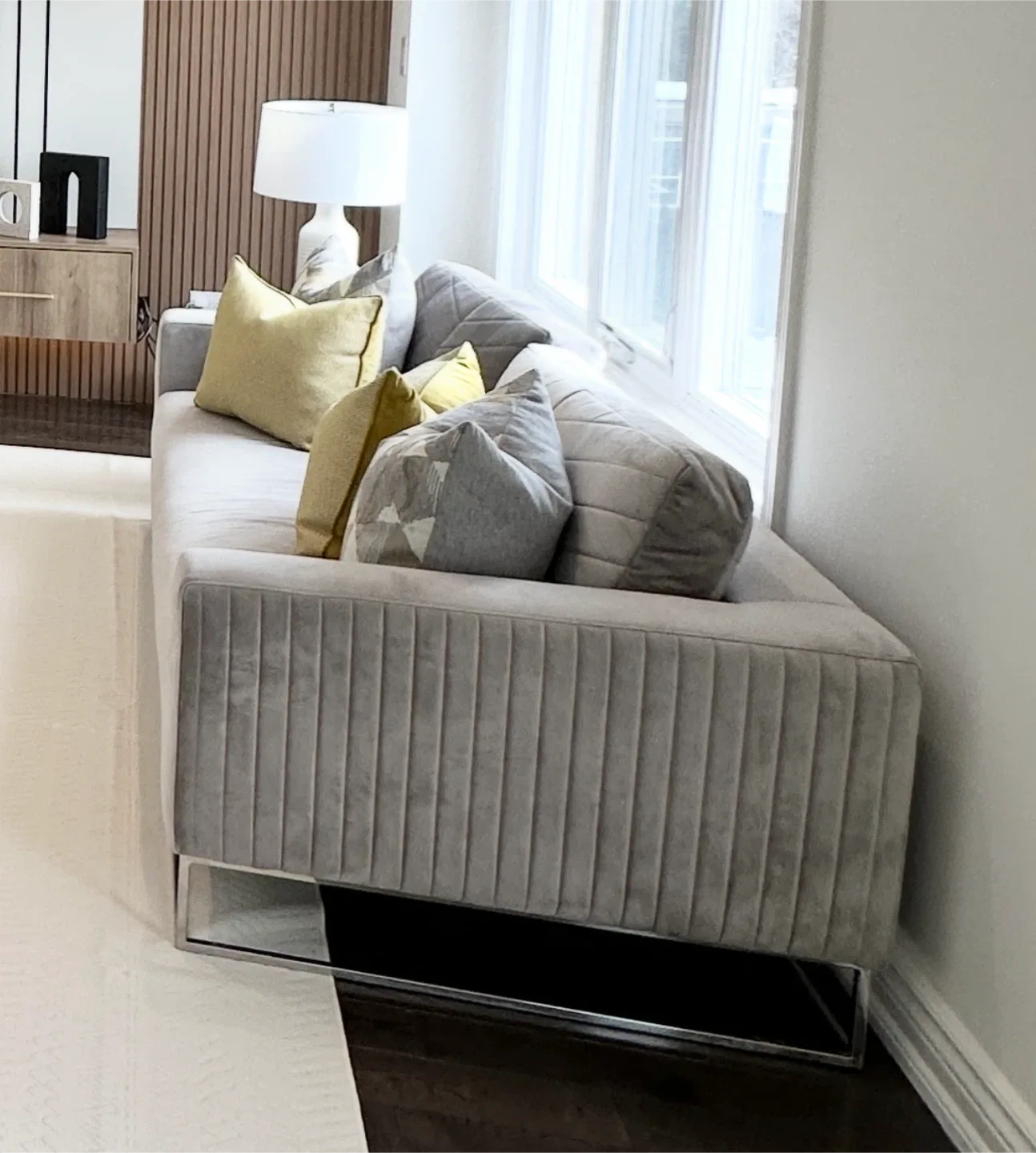 Grey Velvet Sofa & Armchairs Set image indicator(2)