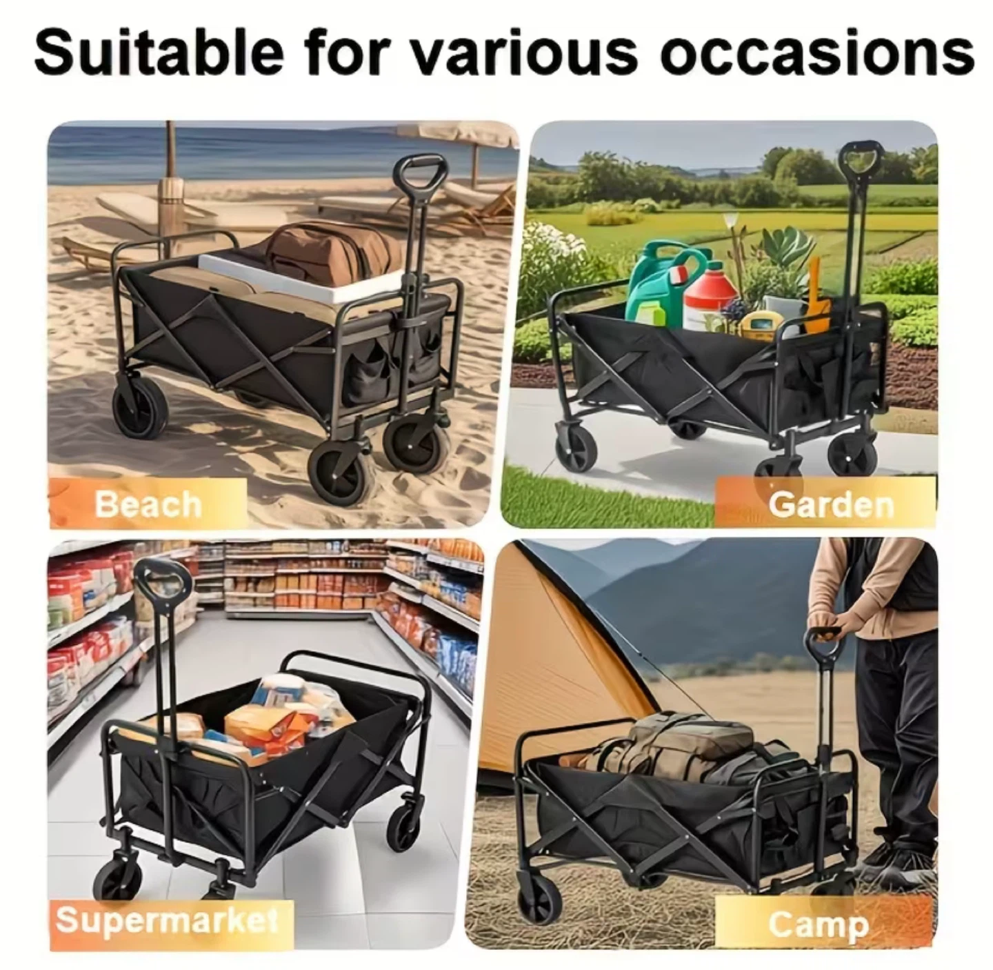 Folding Wagon Cart - 100L Capacity - photo 3
