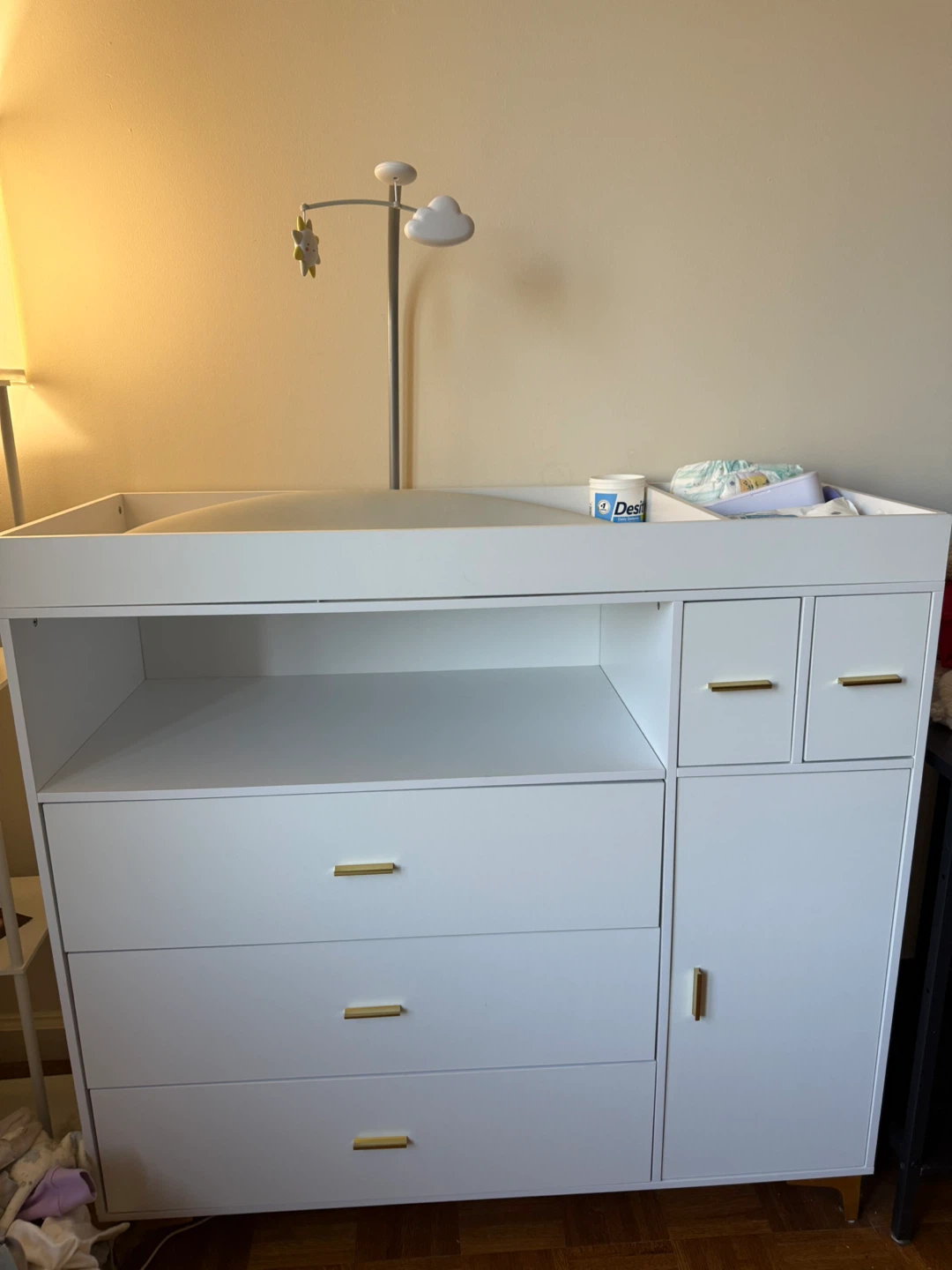 White Baby Changing Table with Drawers & Storage - photo 3