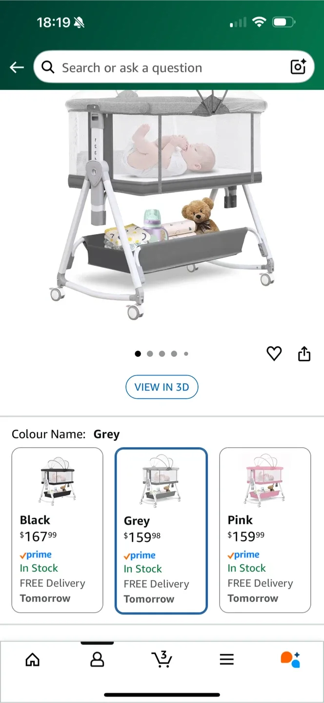 3-in-1 Bassinet Bedside Sleeper - Grey image indicator(6)