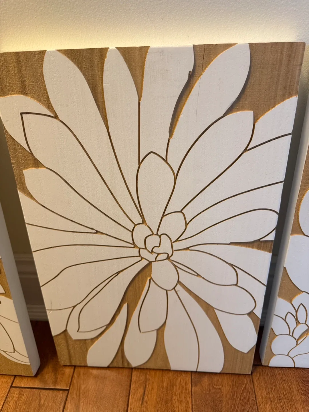 Set of 3 Floral Carved Wall Art image indicator(3)