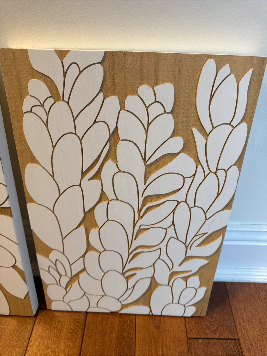 Set of 3 Floral Carved Wall Art image indicator(4)