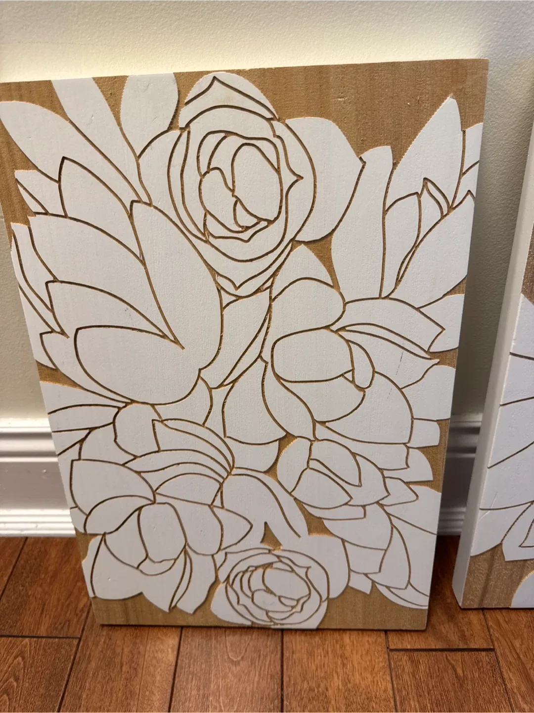 Set of 3 Floral Carved Wall Art image indicator(2)