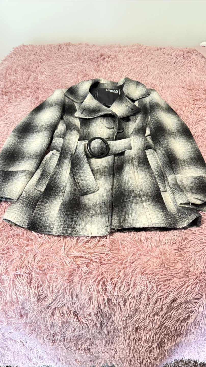 Urban Heritage Plaid Belted Coat