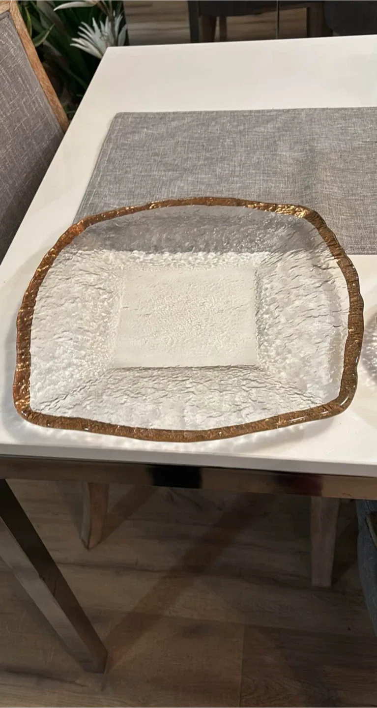 Glass Serving Platters with Gold Trim from Bowring image indicator(4)