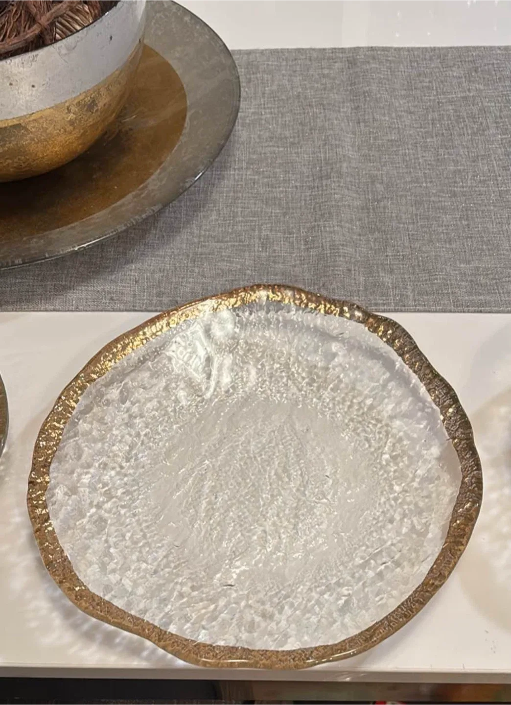 Glass Serving Platters with Gold Trim from Bowring image indicator(6)