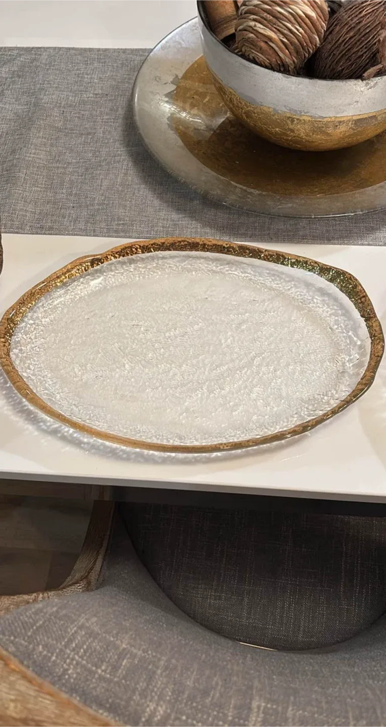 Glass Serving Platters with Gold Trim from Bowring image indicator(3)