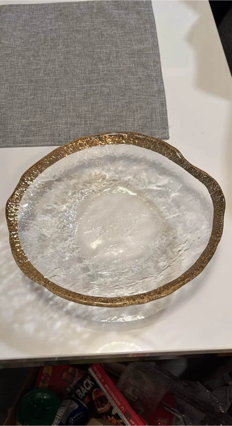 Glass Serving Platters with Gold Trim from Bowring image indicator(5)