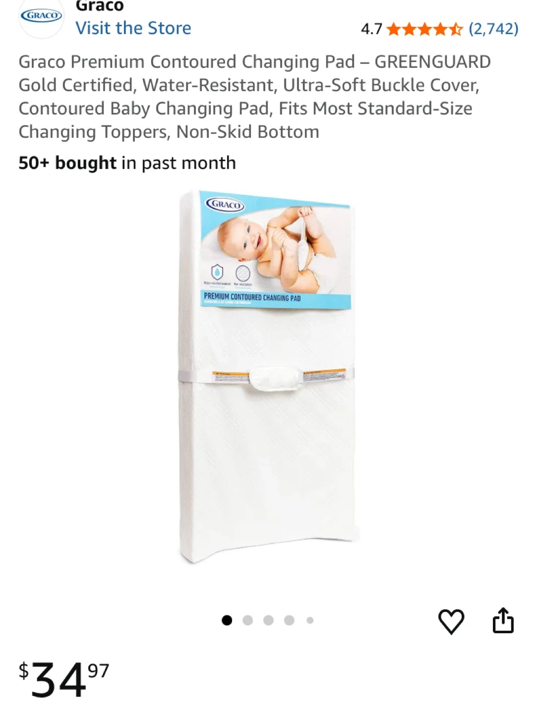 New Grace Premium contoured changing pad