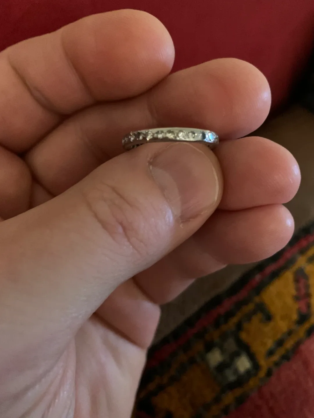 Platinum Eternity Ring 29 full cut diamonds = 0.87 carats.