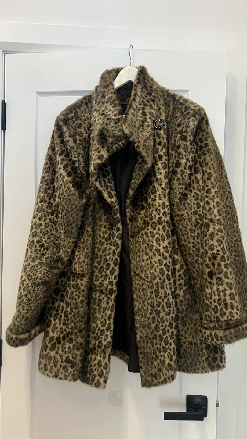 Olympia Leopard Print Faux Fur Coat image indicator(2)
