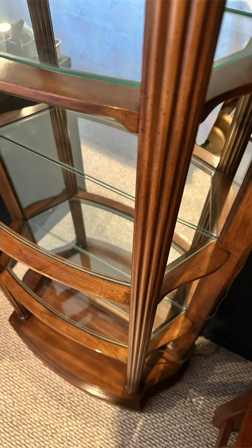 SOLID WOOD Curio Cabinet with Glass Shelves image indicator(6)