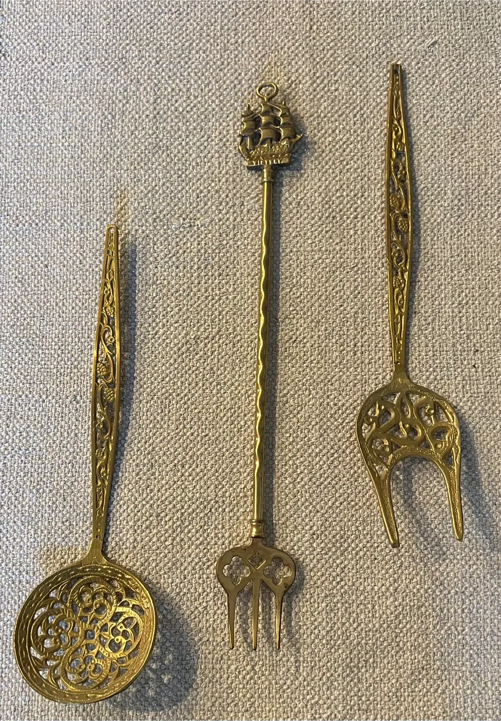 Vintage Brass Serving Utensils/Decor
