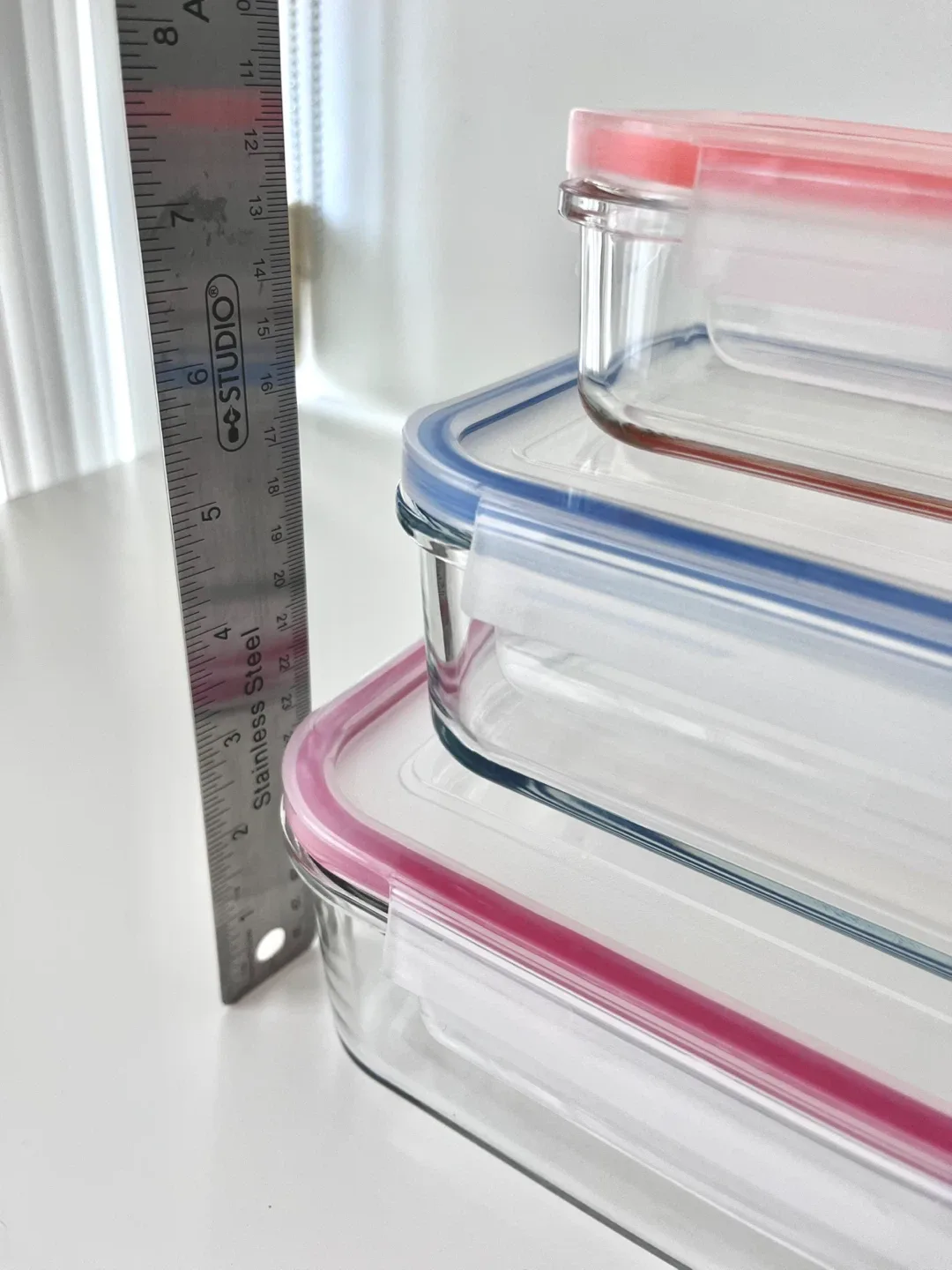 Glass Food Storage Containers – Set of 3 (with lids) image indicator(4)