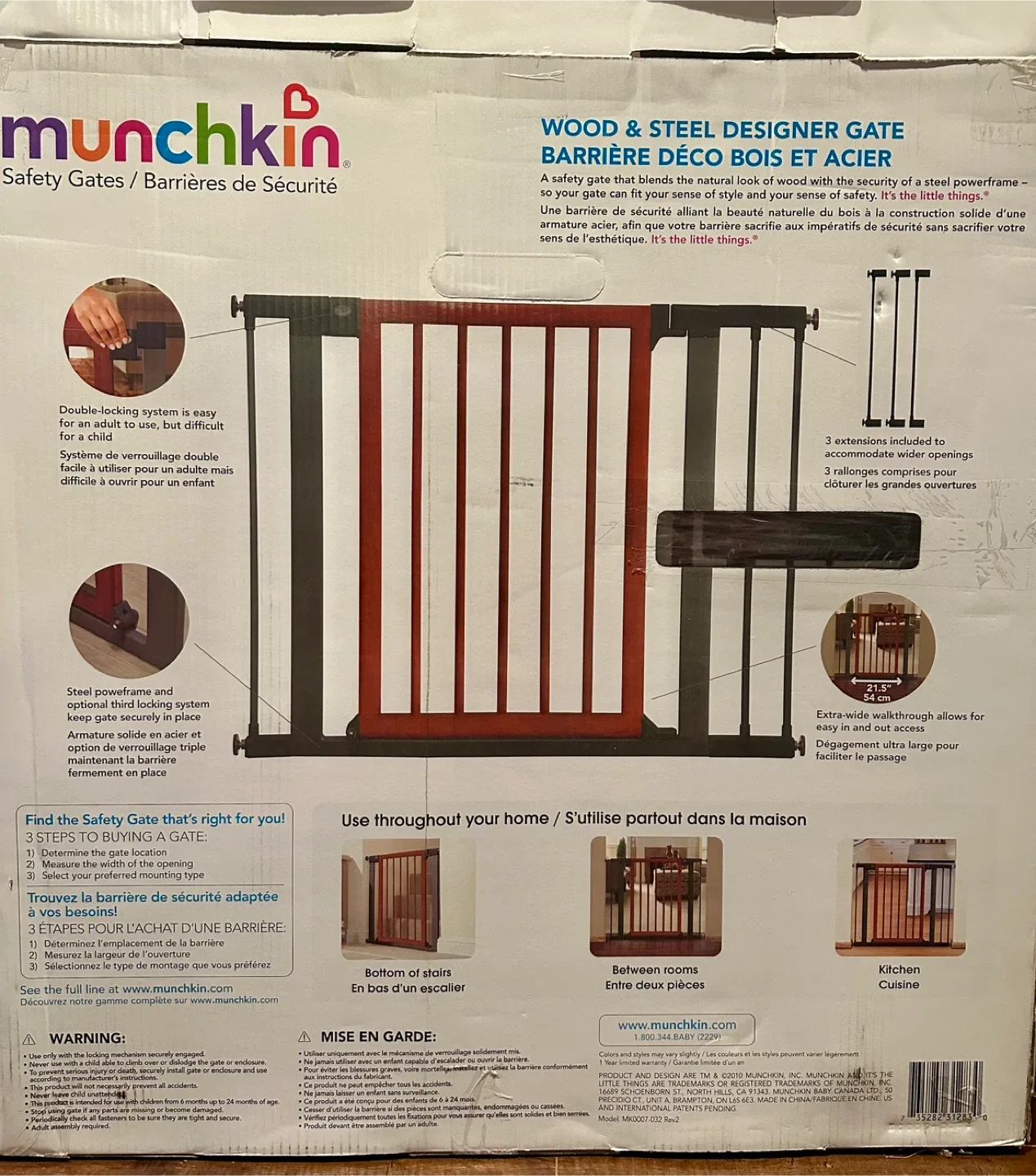1 or 2 Baby Gate - Wood & Steel image indicator(5)