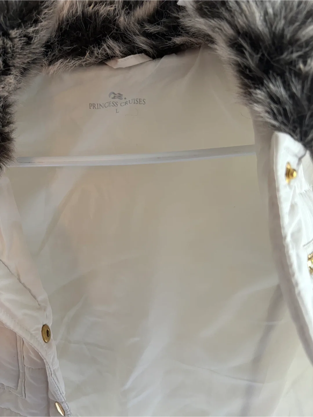 Princess Cruises White Faux Fur Vest Large image indicator(2)