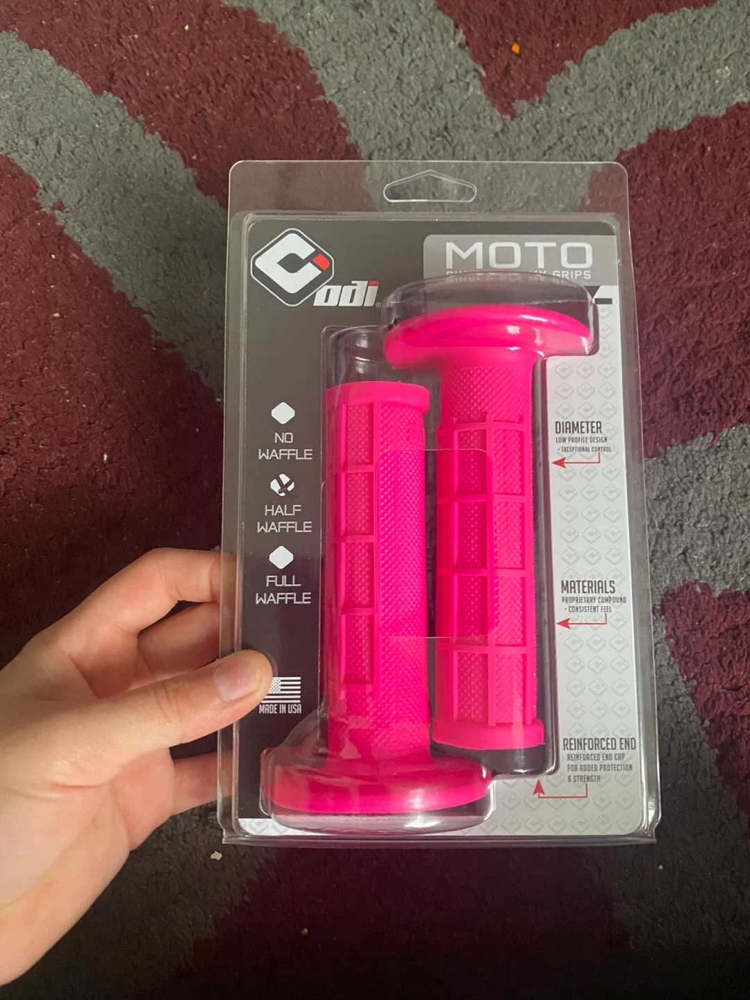 ODI Moto Single-Ply MX Grips - Pink